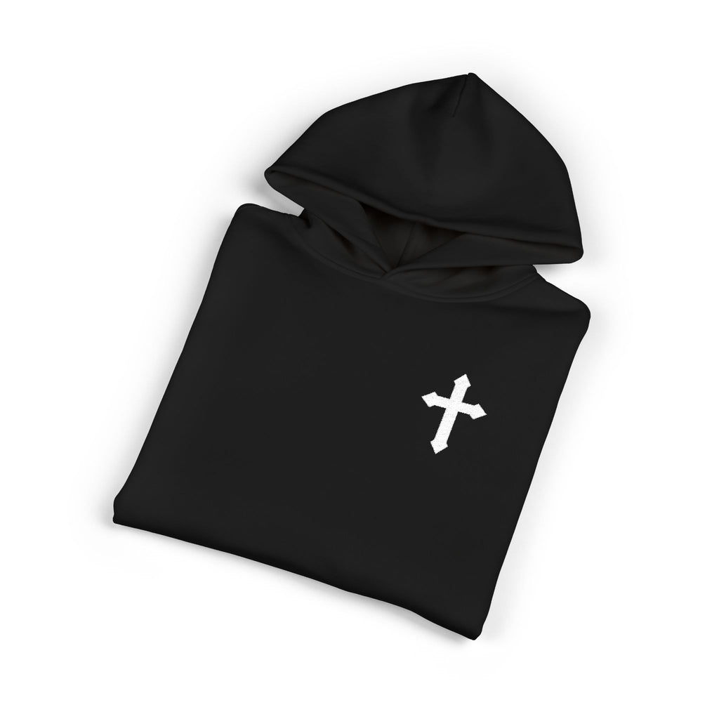 HAVOC, Minimal Distressed Cross Hoodie — Christian Faith Pullover